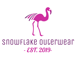 Pink Flamingo Bird logo design