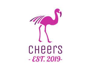 Esthetician - Pink Flamingo Bird logo design