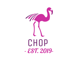 Bird - Pink Flamingo Bird logo design