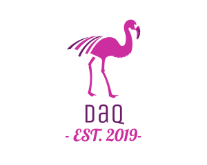 Pink Flamingo Bird logo design