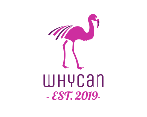 Style - Pink Flamingo Bird logo design