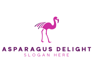 Pink Flamingo Bird logo design