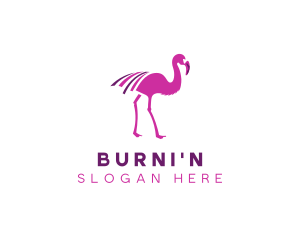 Pink Flamingo Bird logo design