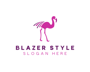 Pink Flamingo Bird logo design