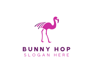 Pink Flamingo Bird logo design