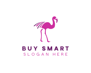 Pink Flamingo Bird logo design