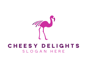 Pink Flamingo Bird logo design