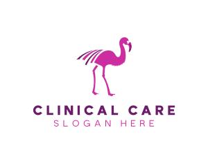 Pink Flamingo Bird logo design