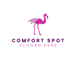 Pink Flamingo Bird logo design