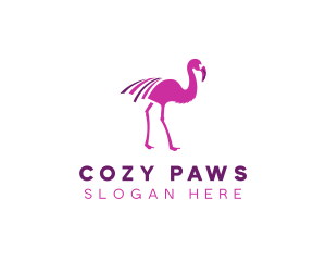 Pink Flamingo Bird logo design