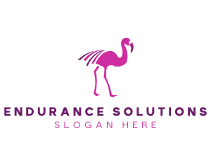 Pink Flamingo Bird logo design