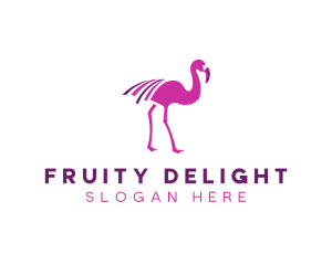 Pink Flamingo Bird logo design