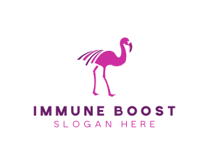 Pink Flamingo Bird logo design