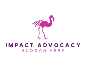 Pink Flamingo Bird logo design