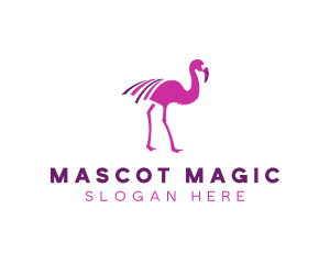 Pink Flamingo Bird logo design