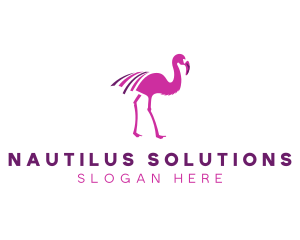 Pink Flamingo Bird logo design