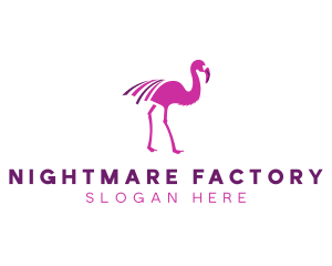 Pink Flamingo Bird logo design