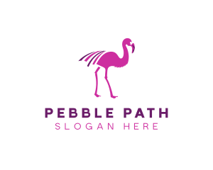 Pink Flamingo Bird logo design