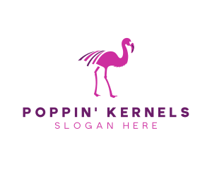 Pink Flamingo Bird logo design