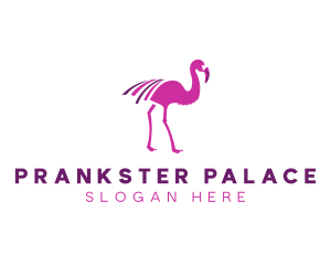 Pink Flamingo Bird logo design