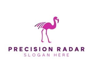 Pink Flamingo Bird logo design