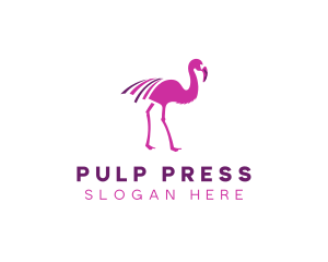 Pink Flamingo Bird logo design