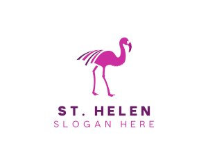 Pink Flamingo Bird logo design