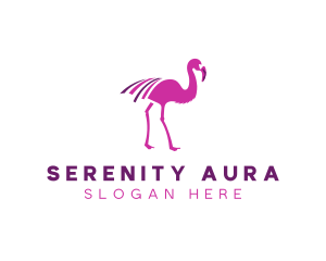 Pink Flamingo Bird logo design