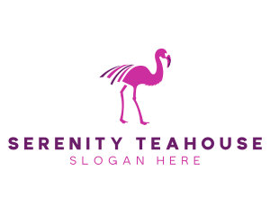 Pink Flamingo Bird logo design