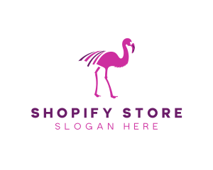 Pink Flamingo Bird logo design