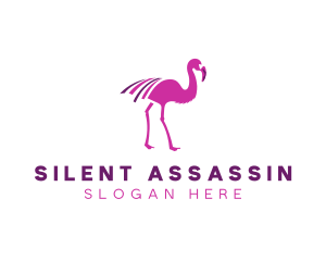 Pink Flamingo Bird logo design