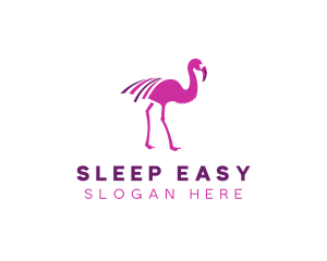 Pink Flamingo Bird logo design