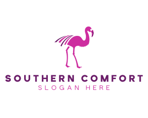 Pink Flamingo Bird logo design