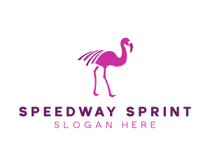 Pink Flamingo Bird logo design