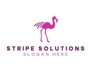 Pink Flamingo Bird logo design