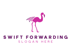 Pink Flamingo Bird logo design