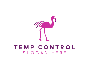 Pink Flamingo Bird logo design