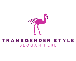 Pink Flamingo Bird logo design