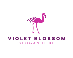 Pink Flamingo Bird logo design