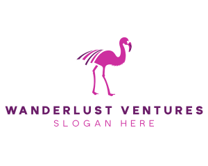 Pink Flamingo Bird logo design