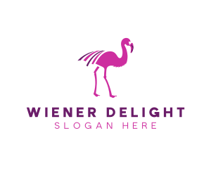 Pink Flamingo Bird logo design