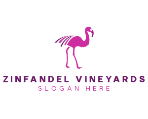 Pink Flamingo Bird logo design