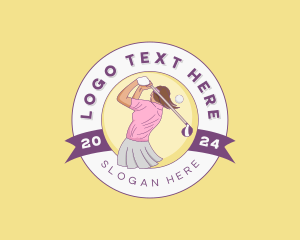 Cricketer - Sports Female Golfer logo design