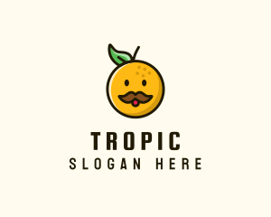 Orange Man Mustache logo design