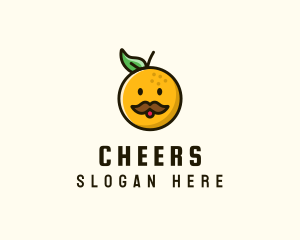 Farmer - Orange Man Mustache logo design