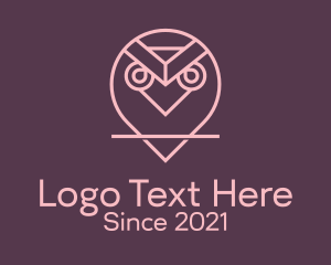 Location Pin - Pink Owl Aviary logo design