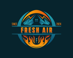 Temperature HVAC Ventilation logo design