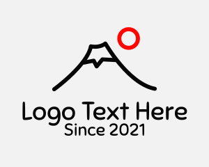 Mount Fuji - Volcano Mountain Outline logo design