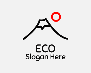 Volcano Mountain Outline  Logo