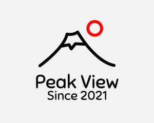 Mountain - Volcano Mountain Outline logo design